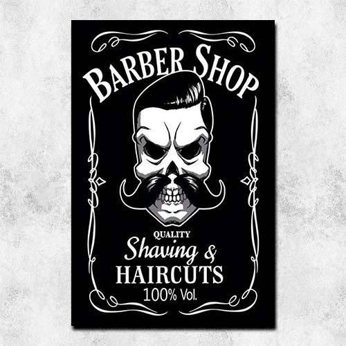Quadro Decorativo - Barbershop Caveira Jack